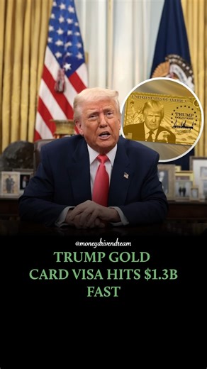 Money Driven Dream on Instagram: "Donald Trump's Gold Card visa program has generated $1.3 billion in sales within 12 days, utilizing a pay-to-enter model that allows companies to buy permanent U.S. residency for foreign workers at $1 million per card. This program bypasses lengthy bureaucratic processes, providing a fast track for capital and transforming immigration into a profitable revenue stream for firms and investors seeking quick and reliable access to the U.S. Let us know your thoughts