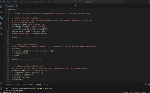 #python #coding #10000coders #problemsolving #learningjourney #techskills #developer #dailypractice #10000coders | Sowmya Manthena