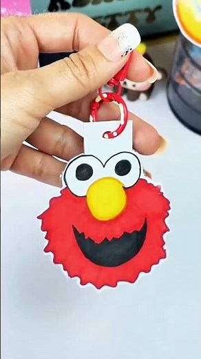 Making Elmo Character Keychain 🔴 #diy #craftideas #keychain