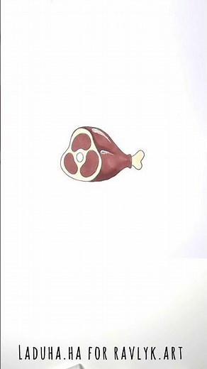 🍖 Meat Drawing 🍴🔥 Realistic Food Art Challenge 💡🚀 #shorts #drawing #RavlykArt