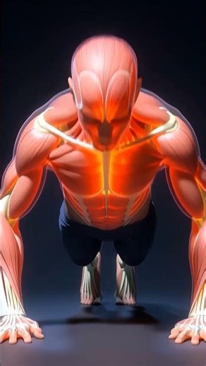 What 5 Push-Ups a Day Does to Your Body (3D Animation) 💪🇺🇸 #Shorts #pushup #health #workout #usa #yt