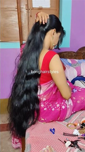 Beautiful Silky Black Long Hair 😍#bonghairstyles