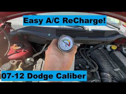 How to ReCharge AC Dodge Caliber 07 08 09 10 11 12 2007 2008 2009 2010 2011 2012