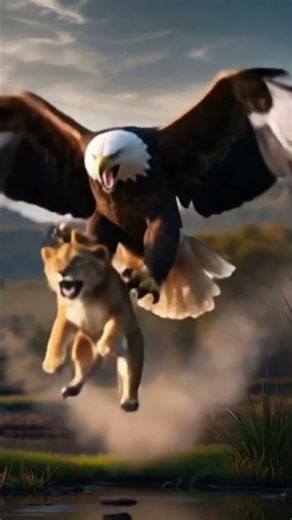 Epic Battle of Nature | Eagle vs Lion Cub Cinematic Scene