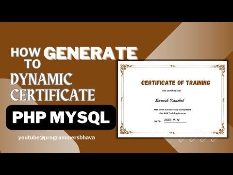 How to Generate Dynamic Certificate in PHP(MUST WATCH)