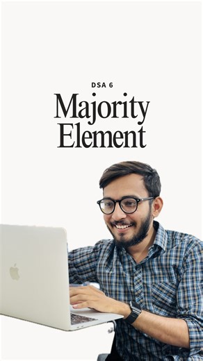 Priyanshu Chouhan on Instagram: "Majority Element ka Moore’s Voting humne aaj solve kar liya 🔥 Google, Meta, Amazon is trick ko bohot use karte hain — but logic super simple hai. Day 7 kis topic ka karein? Comment below! #dsa #mooresvoting #majorityelement #learnwithme #codingreels"