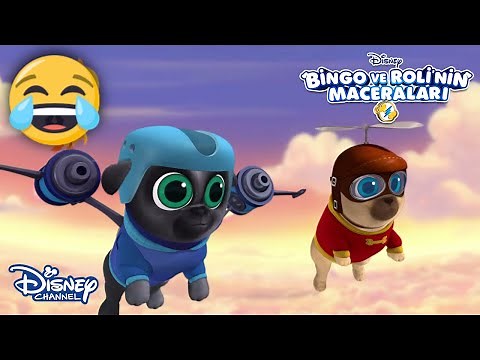 😋🌬UÇAN KÖPÜŞLER😂✈| Bingo ve Roli'nin Maceraları | Disney Channel Türkiye