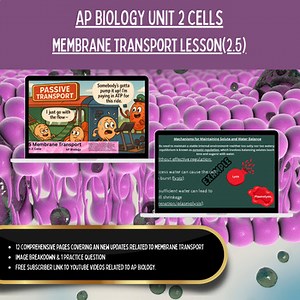 AP Biology UNIT 2 Cells 2.5 Membrane Transport Lesson Guide