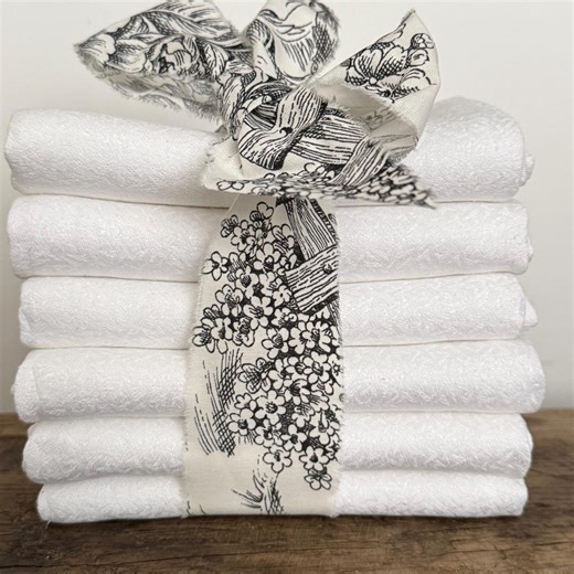 Set of 6 French Antique Linen Damask Napkins - Etsy