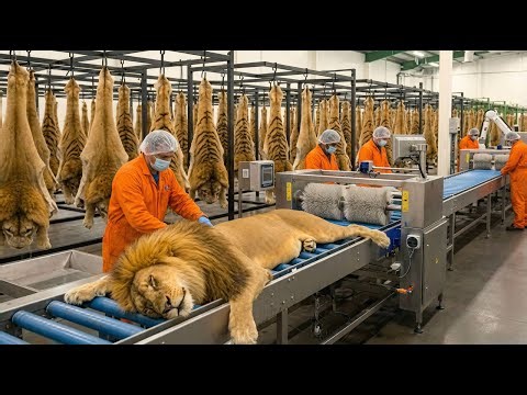 How Lion Leather Is Made Inside a Modern Factory | Full Industrial Leather Processing Documentary