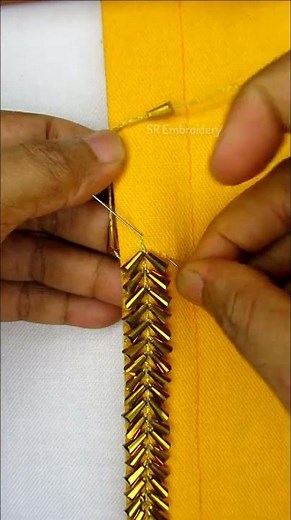 🥰🔥New superb trendy border lace hand embroidery tutorial! #embroidery #design #shorts ...