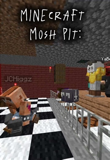 we have mosh pits at home: #minecraft #moshpit #slipknot #vernearth #minecraftmemes