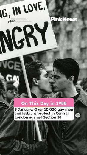 On this day (9 January) in 1988, more than 10,000 gay men and lesbians took to the streets of central London to protest Section 28, the Thatcher government law that banned the “promotion” of homosexuality by local authorities. Marchers gathered in anger and defiance, calling out a piece of legislation that sought to silence LGBTQ people, erase queer lives from schools, and stigmatise an entire community under the guise of protecting children. The protest became a defining moment in modern Britis