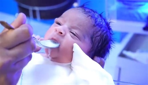One day newborn baby girl feed milk by spoon 🥣 #baby #cutebaby #proudparents #birthday #love #newborn #Congratulations #mybabycare #babygirl #milkfeeding | MYBABYCARE