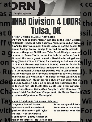 🏆NHRA Division 4 LODRS @ Tulsa - Friday Recap🏆