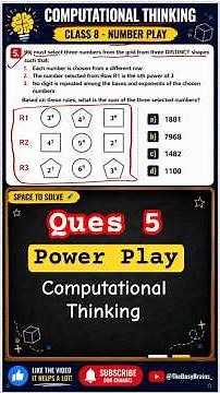 Ques 5: Computational Thinking (Power Play) #class8maths #exam #powerplay #computationalthinking