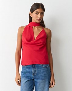 Cowl Neck Scarf Blouse in Electric Raspberry | Glassons