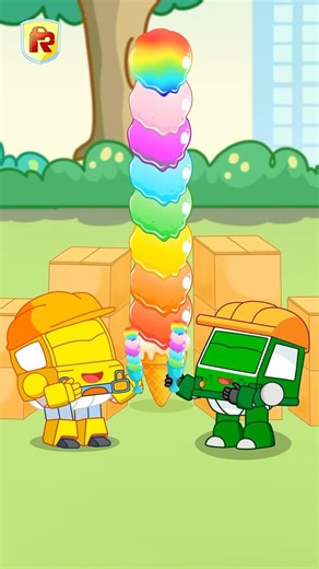 The Rainbow Ice Cream 🍧 Color Songs 🔴🟢 Sing Along Songs for Kids RoboSquad #shorts