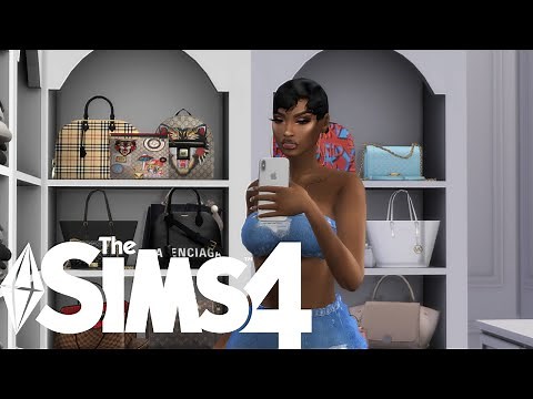 THE SIMS 4 BADDIE WITH FACE MASK OVERLAY CC \\TRAY FOLDER *WATCH ME BUILD DESIGNER HANDBAG CLOSET **