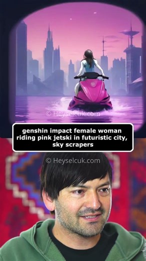 genshin impact woman riding jet ski