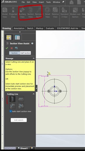 Create a Section View in SOLIDWORKS in Seconds #solidworks #designer #design #engineering #engineer