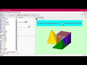 Construction animation of Volume of Pyramid by GeoGebra || GeoGebra Tutorial || Applet of Pyramid