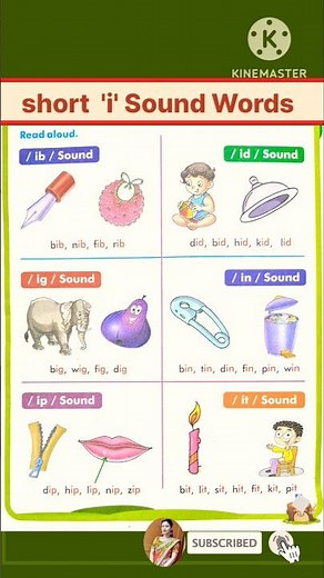 10 'i' Sound Words | 'I' Sound Word | 10 Vowel Sound Words | 'i' Sound Words