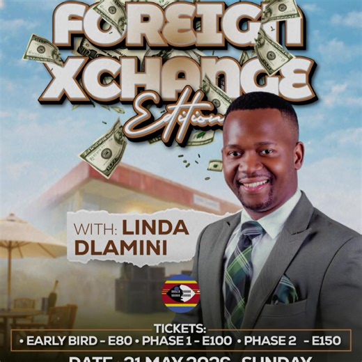 🔥 LINDA DLAMINI – Bringing the Fire to The Xchange! ! 🔥 THE XCHANGE LOUNGE & SHISANYAMA PRESENTS: 💰 FOREIGN XCHANGE Edition 💰 Get ready for an unforgettable experience as multi-award-winning Gospel powerhouse Linda Dlamini takes the stage with powerful worship, anointed vocals, and a presence that will lift every soul in the building 🇸🇿🙌 Expect dollars in the air ✈️💸, luxury outdoor lounge vibes, premium shisanyama, and an atmosphere filled with pure energy and glory. This Sunday is not 