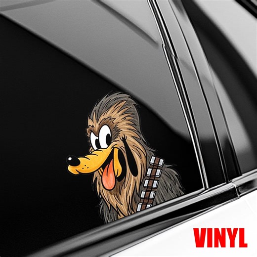 Disney Pluto Chewbacca Star Wars Galaxy's Edge May the Force Be With You Peeker Sticker, Mickey & Friends Cosplay Star Wars Sticker UOWA10 - Etsy