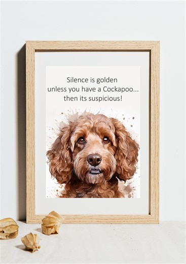 Cockapoo Wall Art Printable | Funny Quote Print | Dog Lover Gift | Cockapoo Mum Gift | Instant Download | Pet Lover Gift - Etsy