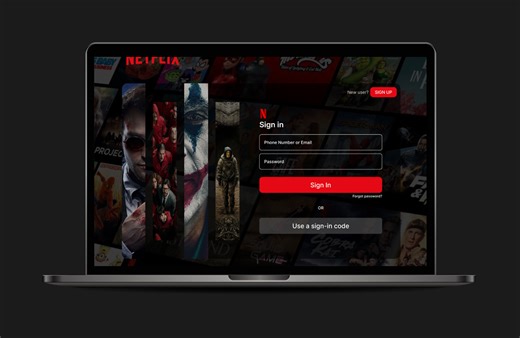 Netflix Login & Sign-Up – Clean UI Redesign