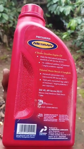 oli mesran 1 Liter (1000 ml) SAE 40 API Service SE/CC Mesin bensin #olimesin #olimotor