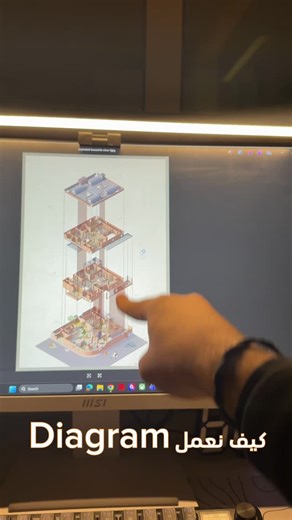 Arch Yosef Ijmail on Instagram‎: "كيف تعمل ال exploded isometric او Diagram على الرفت #architecture #revit #architecture #interiordesign #render #fyp #3dmax #shots #lumion #jordan"‎