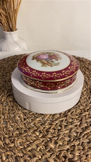 Limoges Porcelain Box, Romantic Red and Gold Vanity Trinket, Fragonard Scene Made in France - Etsy