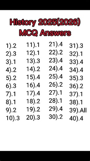 History 2025(2026) O/L MCQ answers #history #education #srilanka