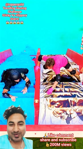 Sticky vs. Slippery Stairs Challenge! #topperguild #gaming#shorts#trending#funny#viral#fyp#tiktok#yt