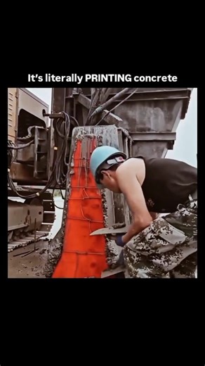 Creative Zack | This video showcases the impressive efficiency of a slipform concrete paver, often referred to as a "concrete printer," as it seamlessly... | Instagram