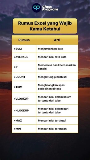 Rumus Excel yang Wajib Kamu Ketahui #shorts