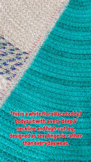 This is a white floral lace teddy/bodysuit with a very deep V neckline and high‑cut leg, designed as sexy lingerie rather than everyday wear.#facebookviral . BDT:1450 Tk . . Inbox to place your order at silkysecret ✨✨✨️️ | Silky Secret | Facebook