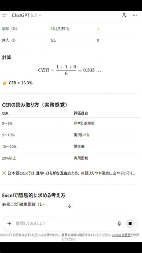 【ほぼテク ショート】初心者でもわかる！文字誤り率（CER）の計算方法を徹底解説