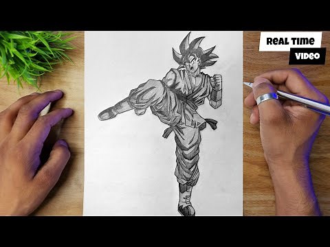 Easy Realistic Goku Full Body Pencil Drawing (Full Process) ‪@AjArts03‬
