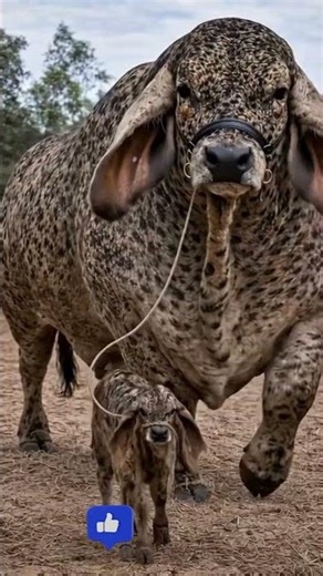 Giant Speckled Cow and Cute Calf Walking Together 🐄 | Amazing Rural Scene