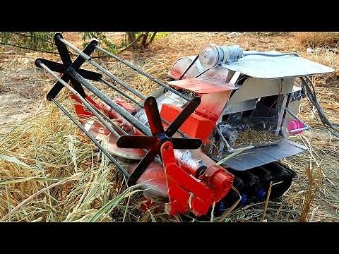 Amazing Agriculture Mini Rice Harvesting Machine Truck Made From Wooden & Zinc - DIY Machine