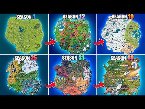 Evolution of Fortnite Map (Chapter 1 Season 1 - Chapter 6 Season 3)