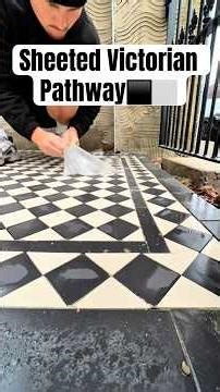 Sheeted Victorian Pathway⬛️⬜️ Download ​@invoicefly For Easy Invoicing💰 #landscaping #path #pathway