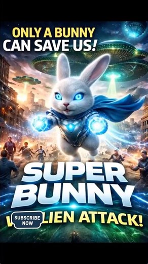 “Super Bunny Saves the City from Alien Attack”#happyeaster #short #viral #alieninvasion #ouch