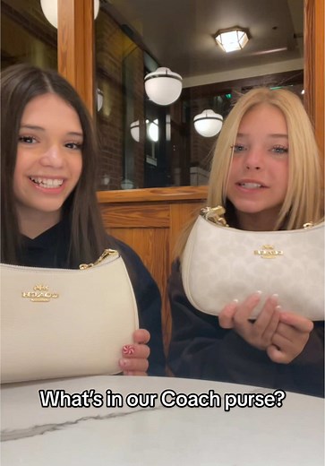 What’s in our new @Coach purses? @ashlangiuliana Who else got this bag for the holidays??? We love it!!!❤️ #coach #coachbag #dancemomsanewera #coachterishoulderbag