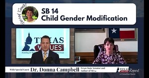 Senator Dr. Donna Campbell discusses the bill she authored that would end dangerous gender modification and surgeries on children. Pray #SB14 Pass Today! "If you're a 'Y' you're a guy!" Still time to contact your legislators and encourage them to support SB 14! Sign the petition on our webpage: https://buff.ly/3OaXdUB | Texas Values