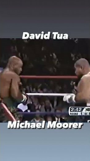 David Tua vs Michael Moorer right hand left hook for the KO