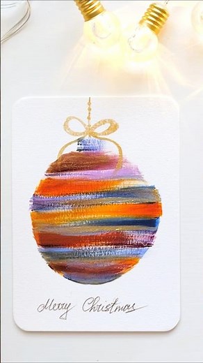 Painting MAGIC Christmas Bauble: Amazing Christmas Card in Watercolor✨#christmascard #watercolor